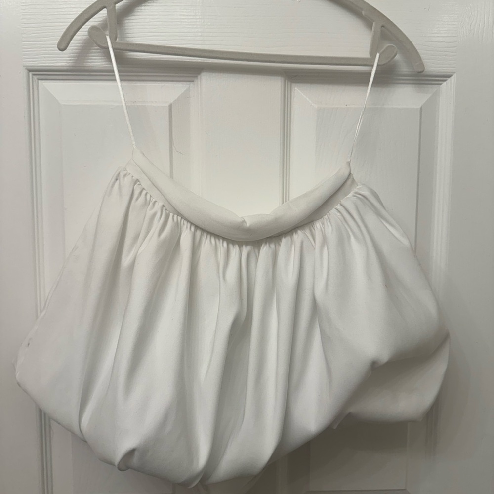 Zara White Gathered Skirt